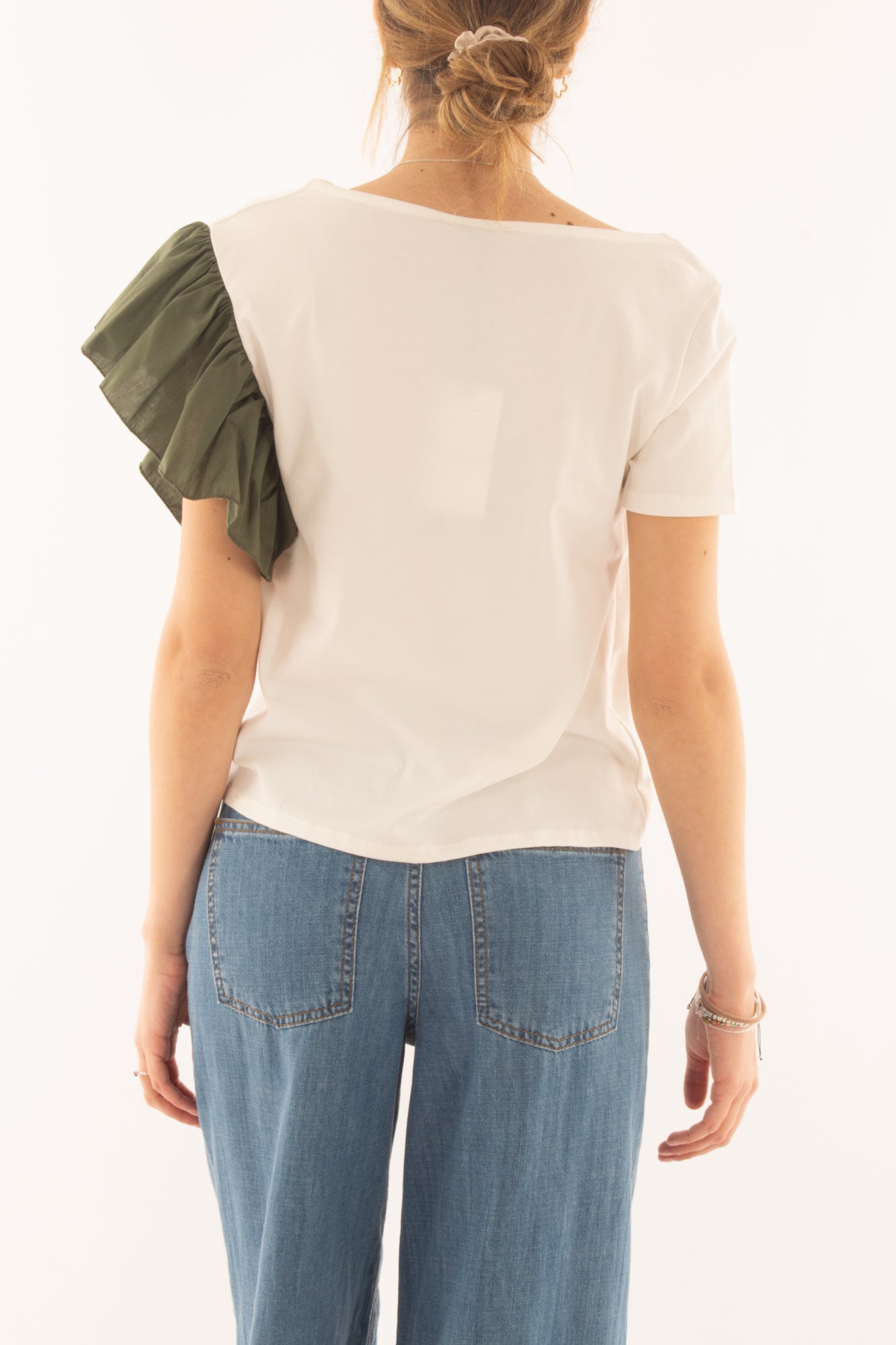 T-shirtr asimmetrica da Donna Metoo - Verde