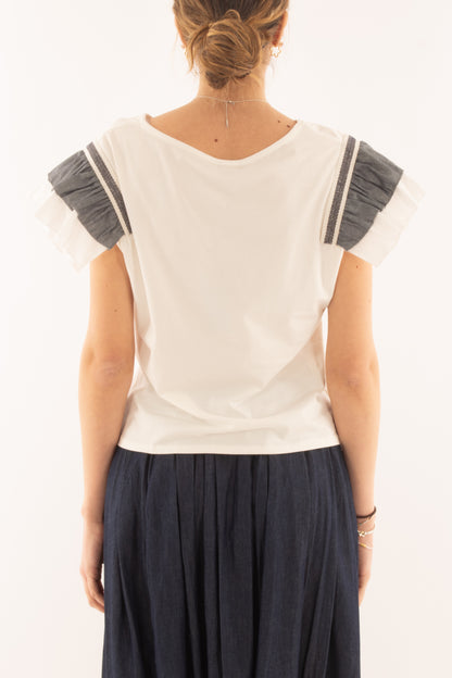 T-shirt con voilà da Donna Metoo -Denim