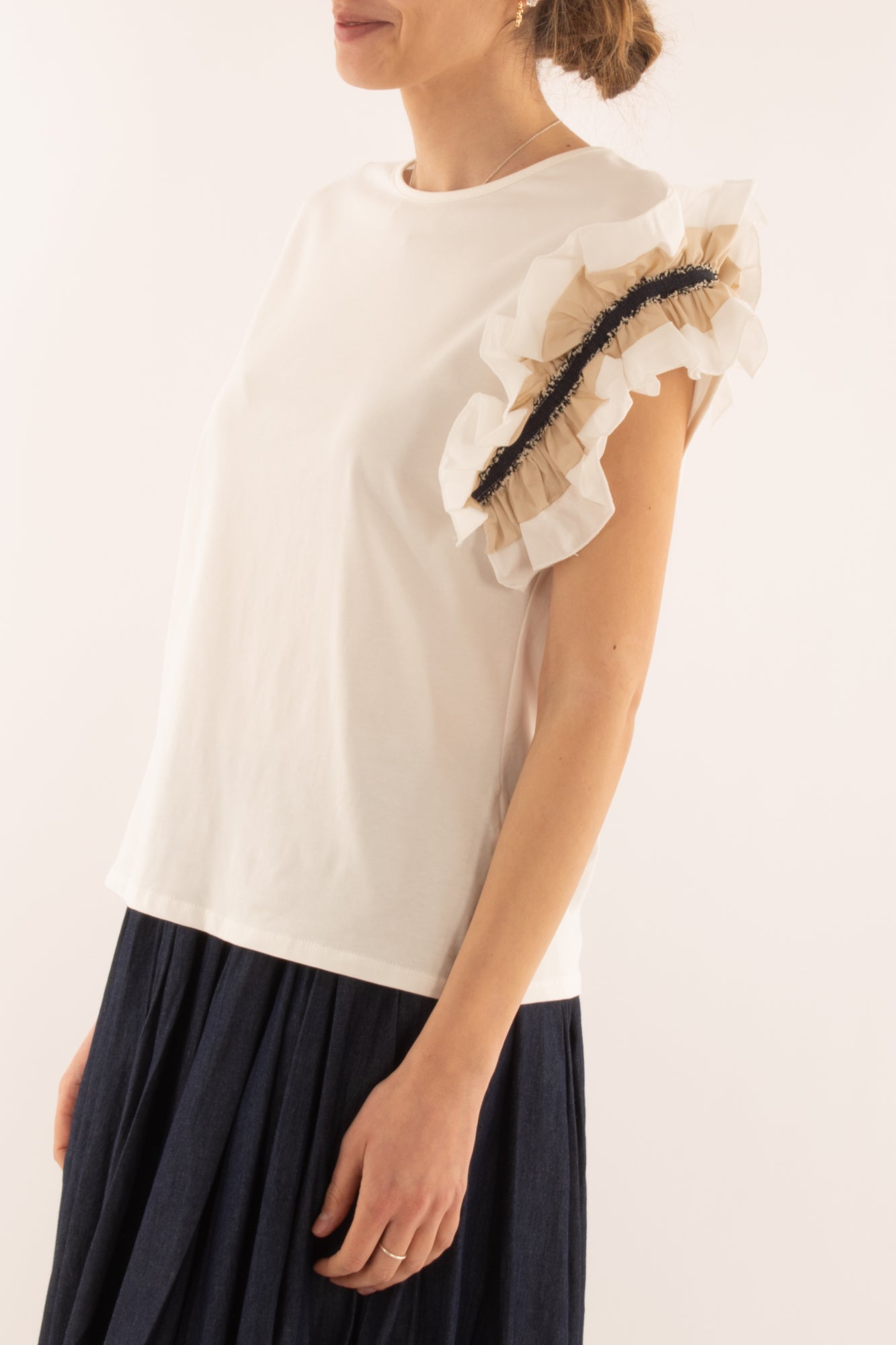 T-shirt mono balza da Donna Metoo - Sabbia