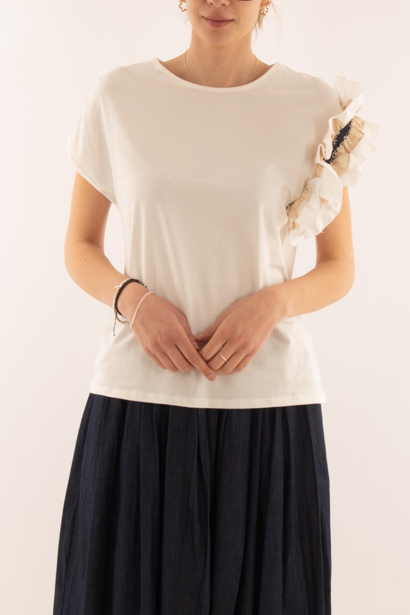 T-shirt mono balza da Donna Metoo - Sabbia