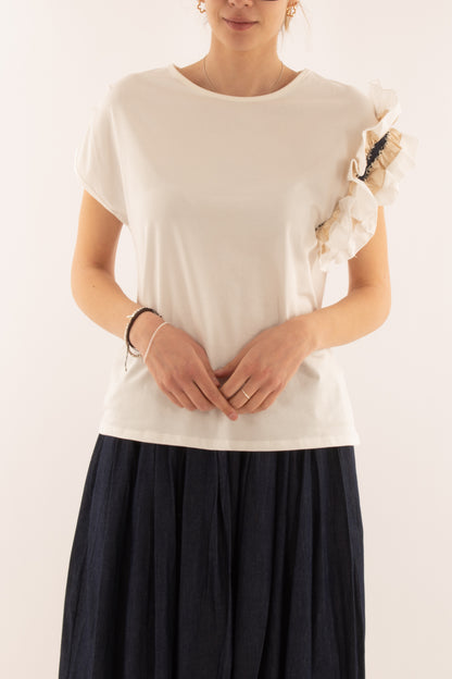 T-shirt mono balza da Donna Metoo - Sabbia