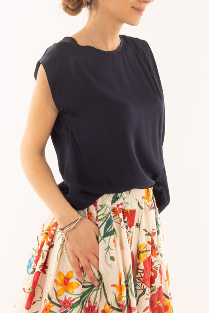 Blusa con pieghe da Donna Metoo - Blu