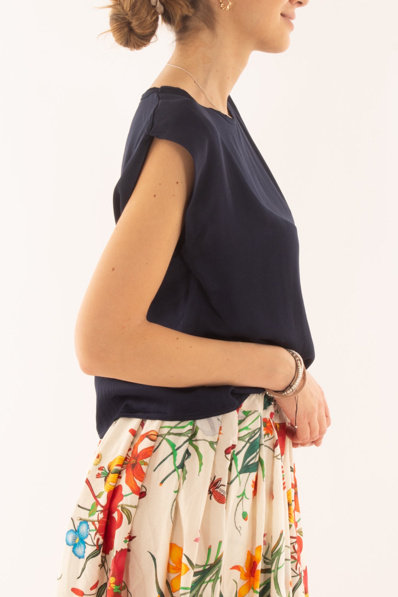 Blusa con pieghe da Donna Metoo - Blu