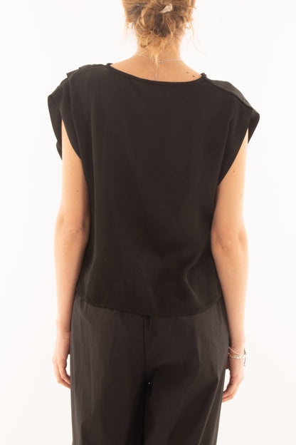 Blusa con pieghe da Donna Metoo - Nero