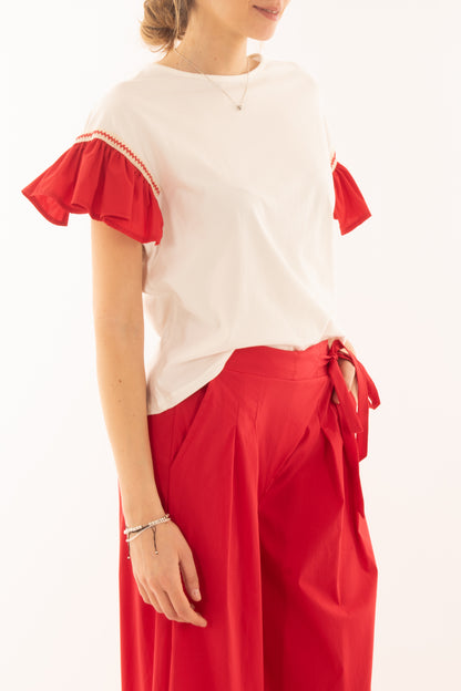 T-shirt con voilà da Donna Metoo - Bianco