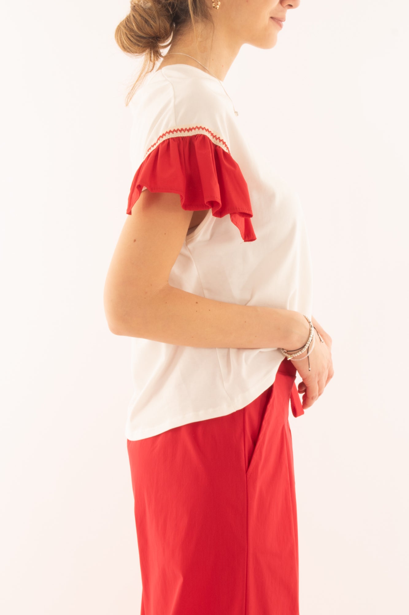 T-shirt con voilà da Donna Metoo - Bianco