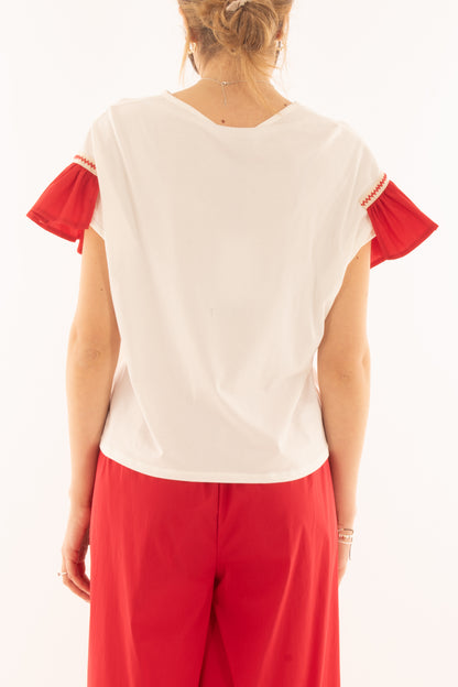 T-shirt con voilà da Donna Metoo - Bianco