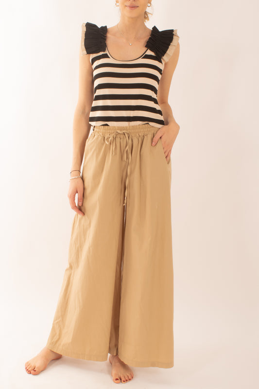 T-shirt rigata da Donna Metoo - Sabbia