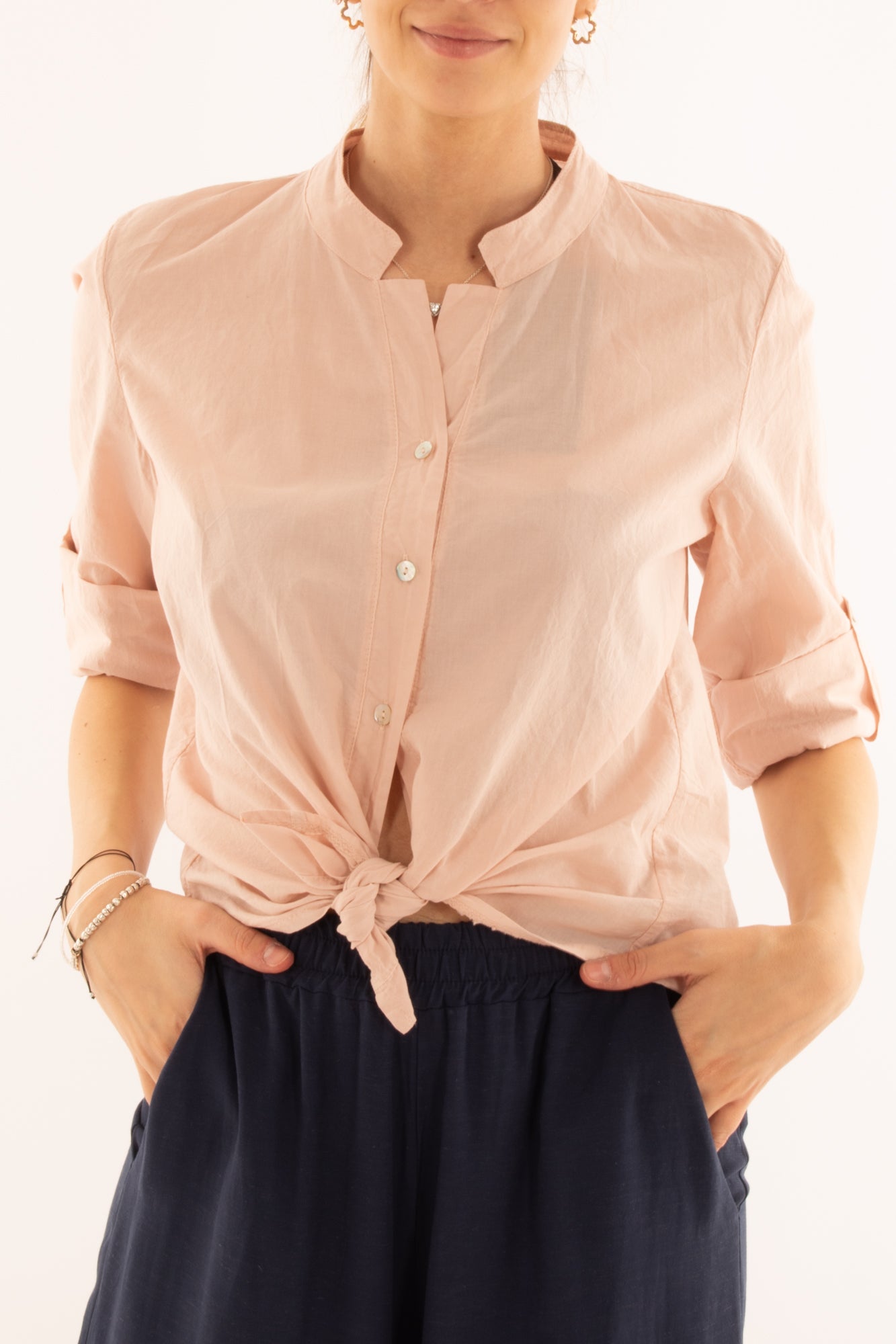 Camicia in mussola di cotone da Donna Metoo - Rosa