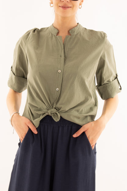 Camicia in mussola di cotone da Donna Metoo - Verde