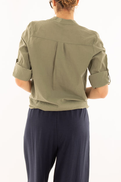 Camicia in mussola di cotone da Donna Metoo - Verde