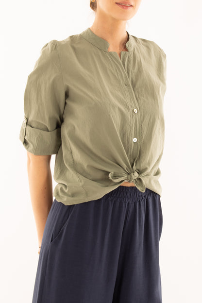 Camicia in mussola di cotone da Donna Metoo - Verde