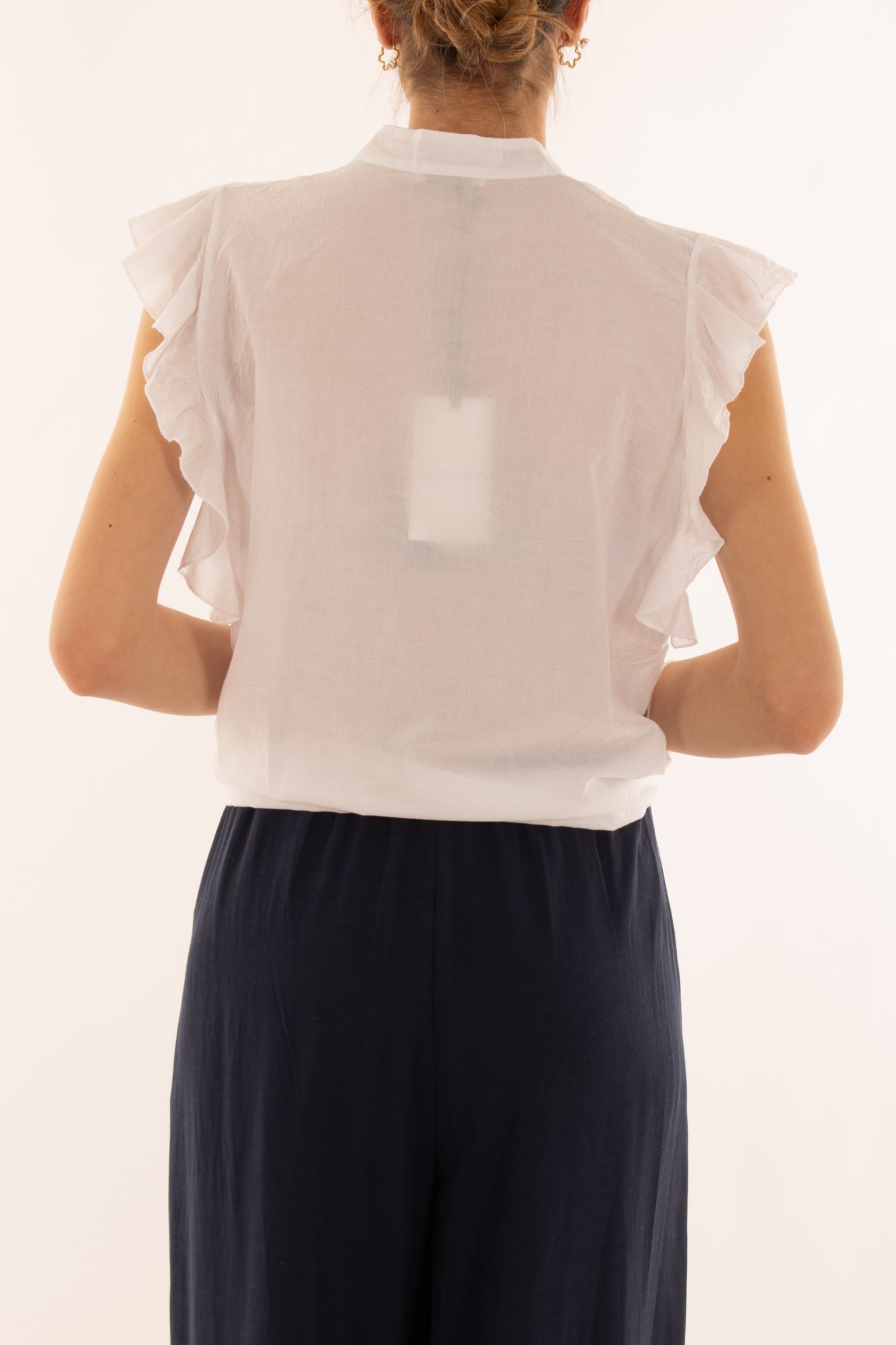 Camicia smanicata con rouge da Donna Metoo - Rosa