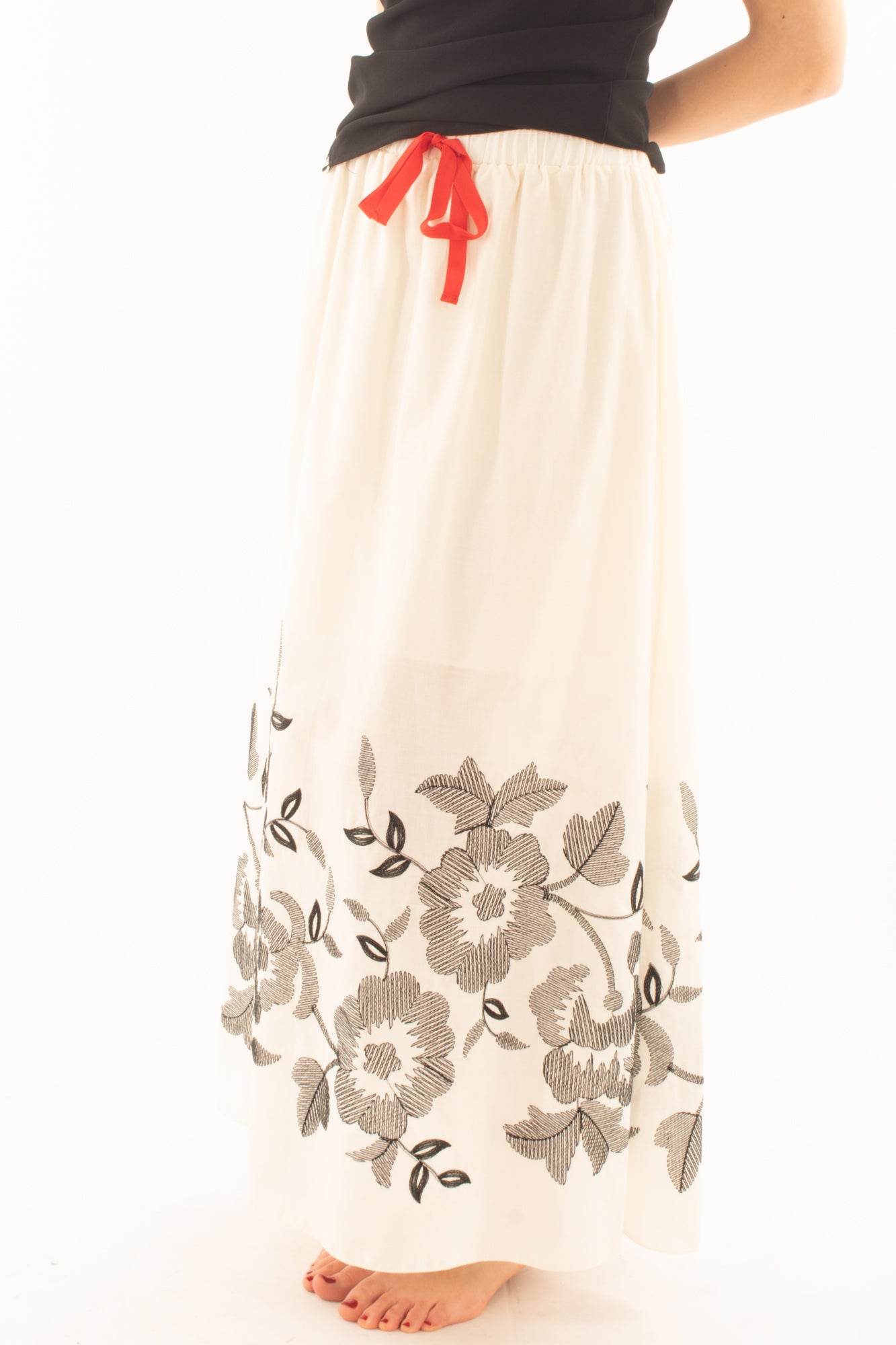 Gonna con ricami da Donna Metoo - Burro