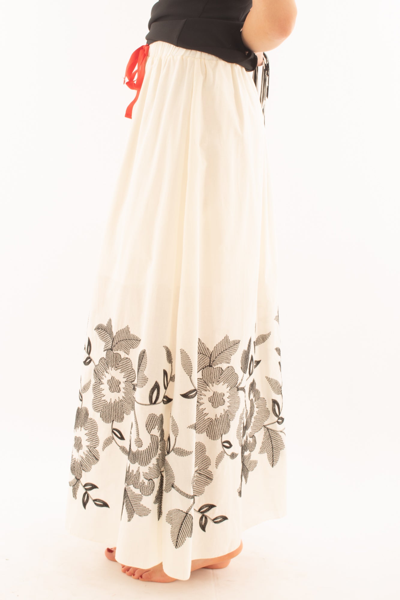 Gonna con ricami da Donna Metoo - Burro