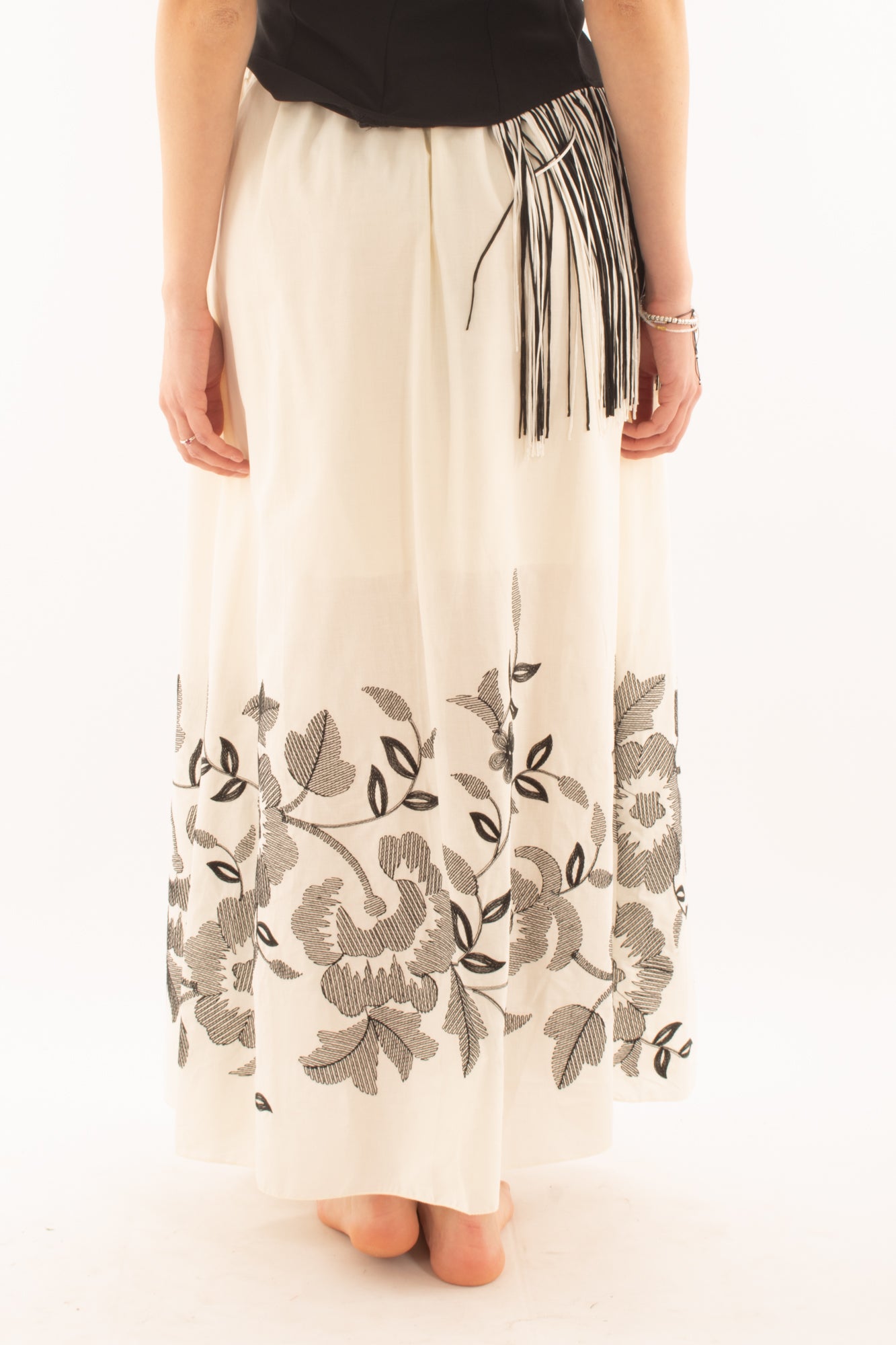 Gonna con ricami da Donna Metoo - Burro