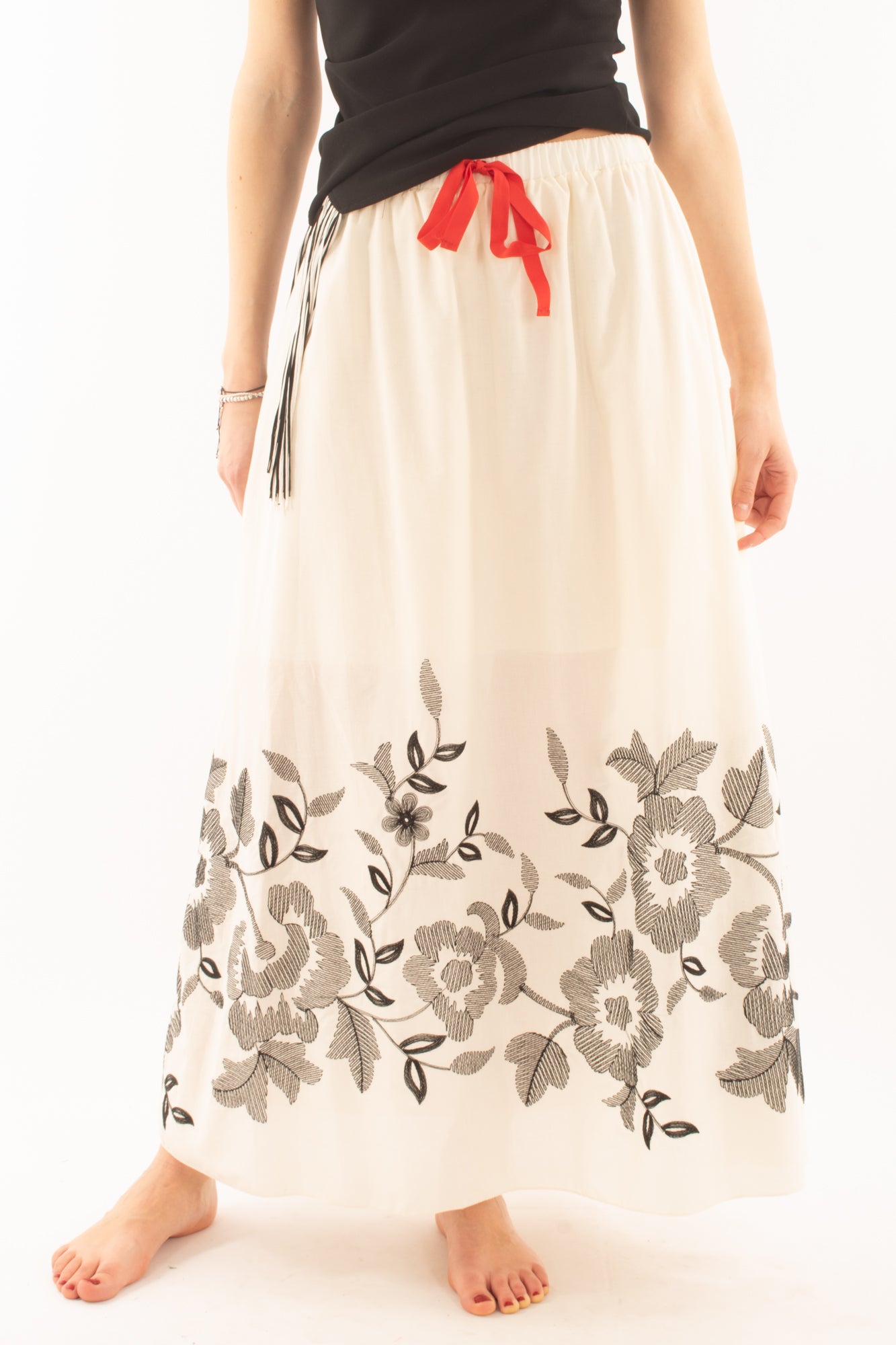 Gonna con ricami da Donna Metoo - Burro