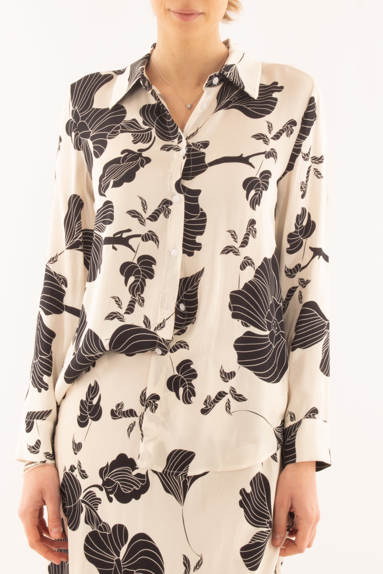 Camicia floreale da Donna Metoo - Nero