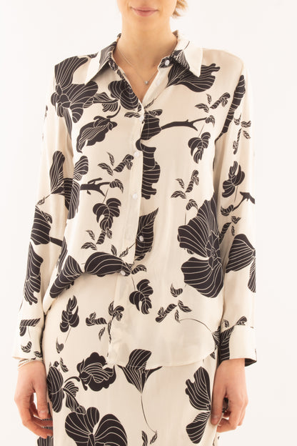 Camicia floreale da Donna Metoo - Nero