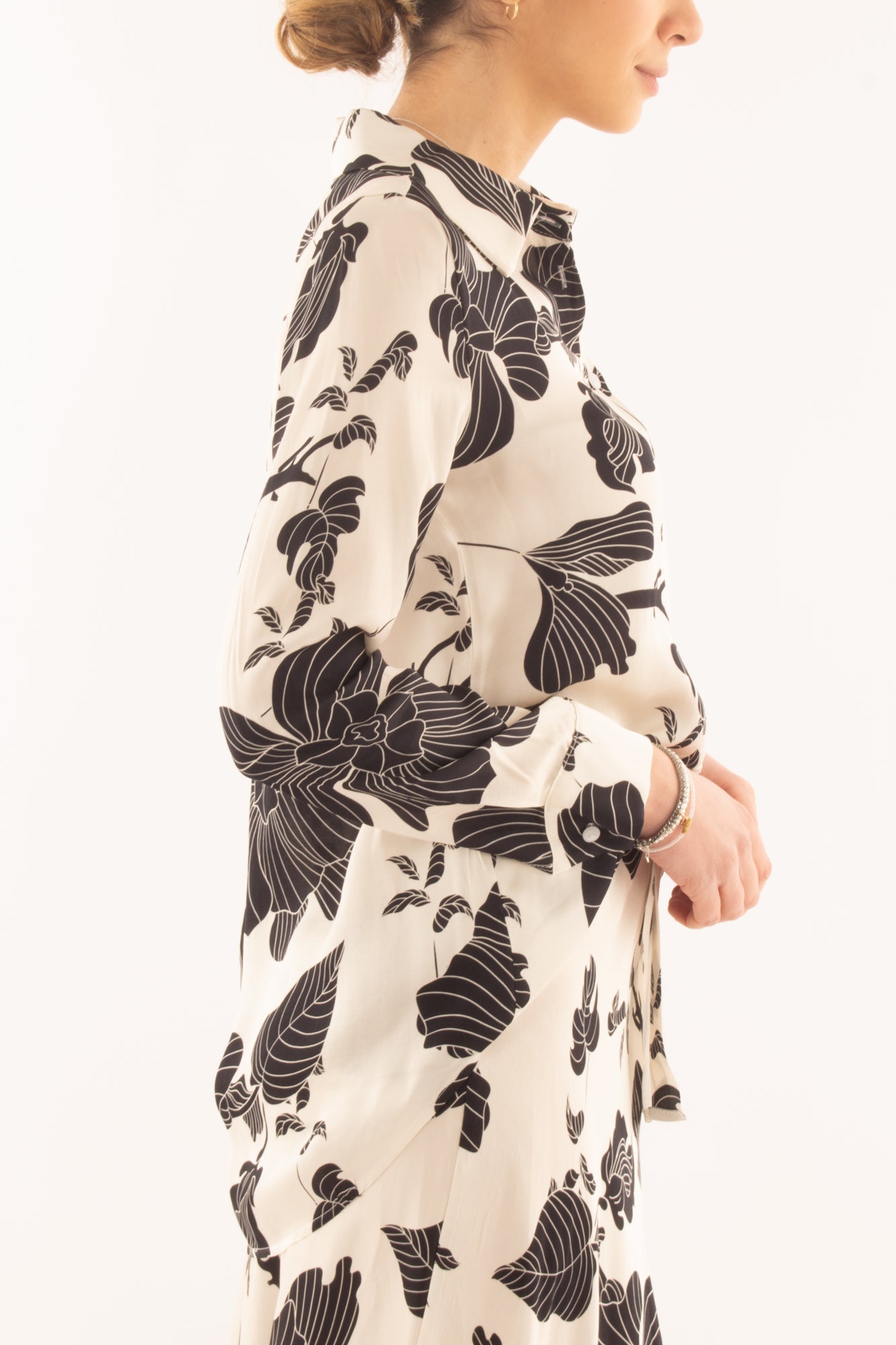 Camicia floreale da Donna Metoo - Nero