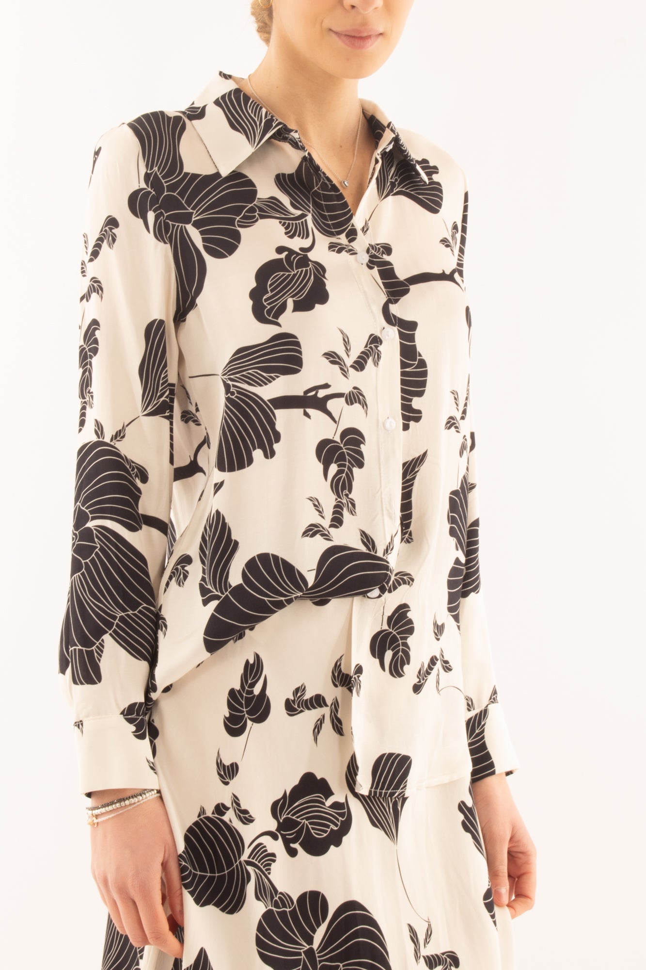 Camicia floreale da Donna Metoo - Nero