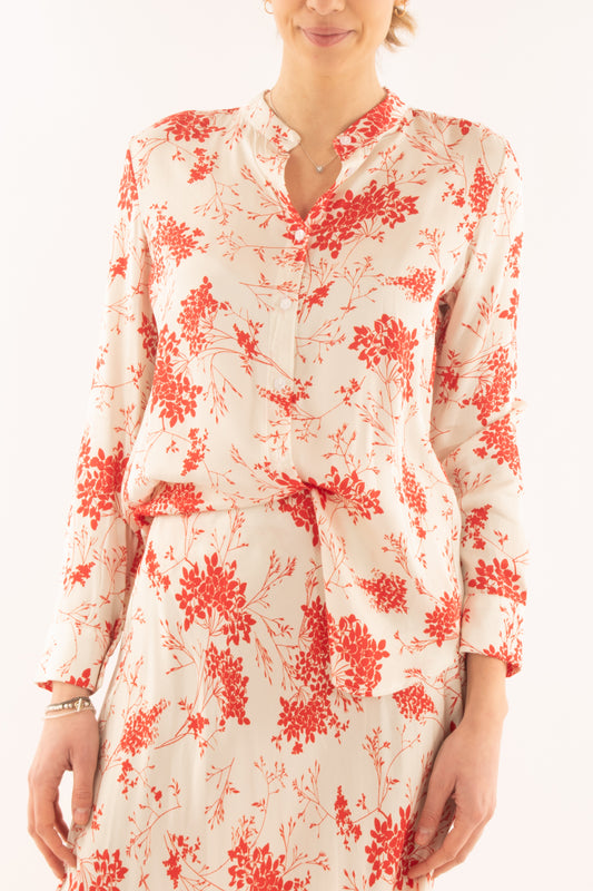 Camicia floreale da Donna Metoo - Rosso