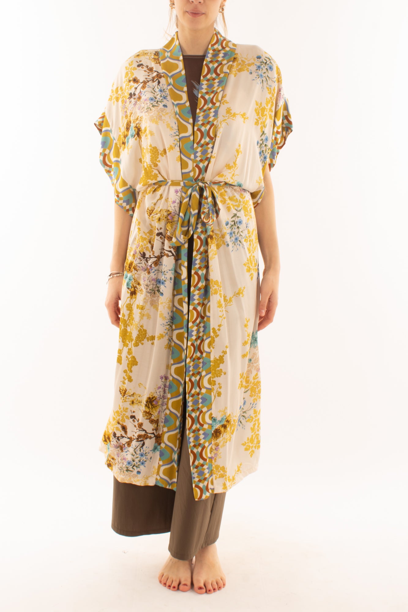 kimono lungo fantasia da Donna Metoo - Burro