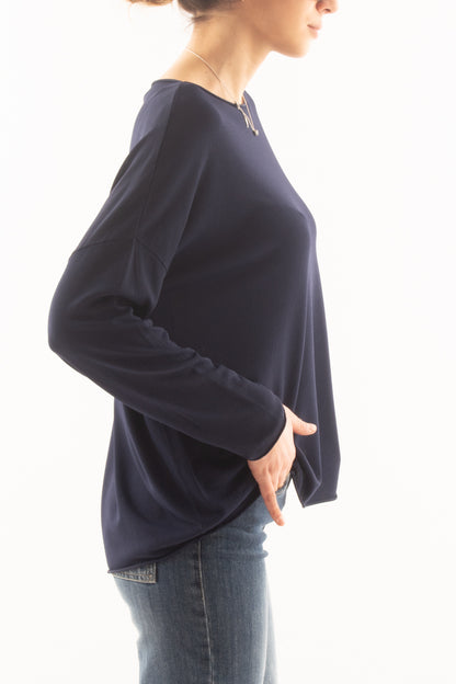 Maglia lunga e morbida da Donna - Blu