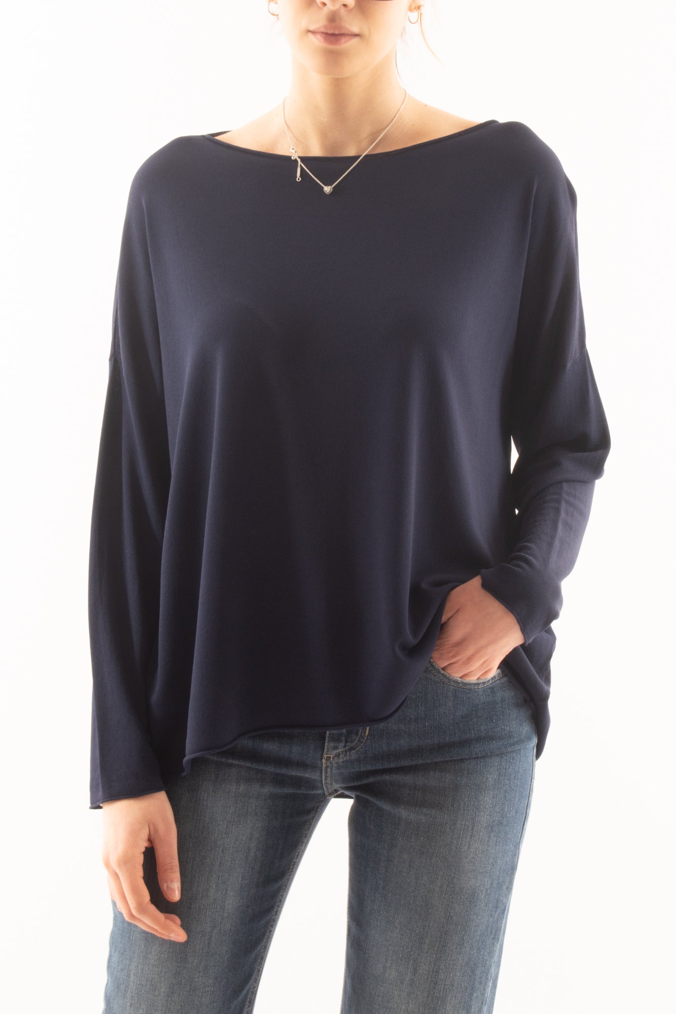 Maglia lunga e morbida da Donna - Blu