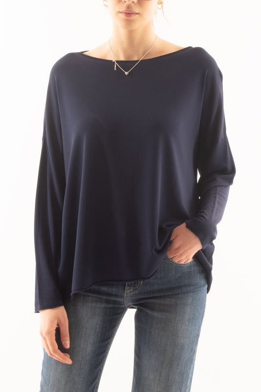 Maglia lunga e morbida da Donna - Blu