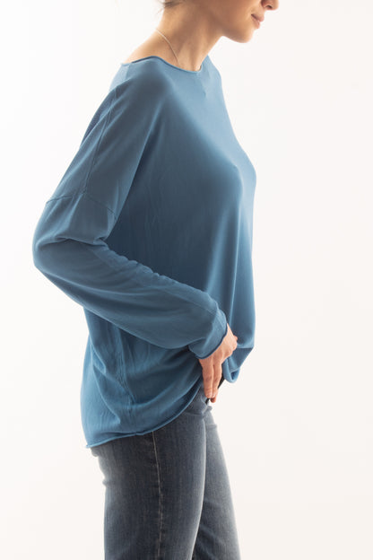 Maglia lunga e morbida da Donna - Cielo