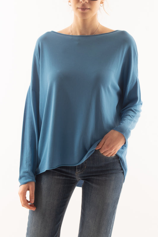 Maglia lunga e morbida da Donna - Cielo