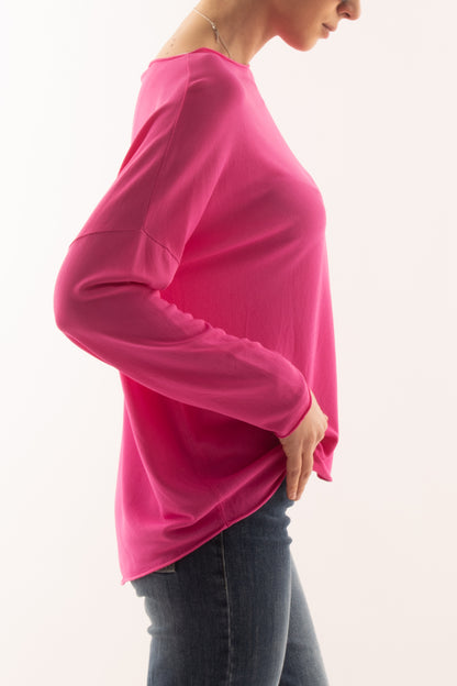 Maglia lunga e morbida da Donna Metoo - Fuxia