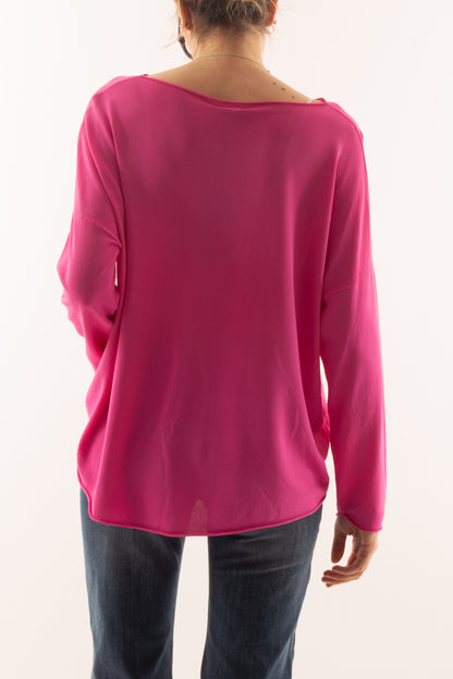 Maglia lunga e morbida da Donna Metoo - Fuxia