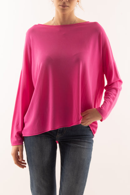 Maglia lunga e morbida da Donna Metoo - Fuxia