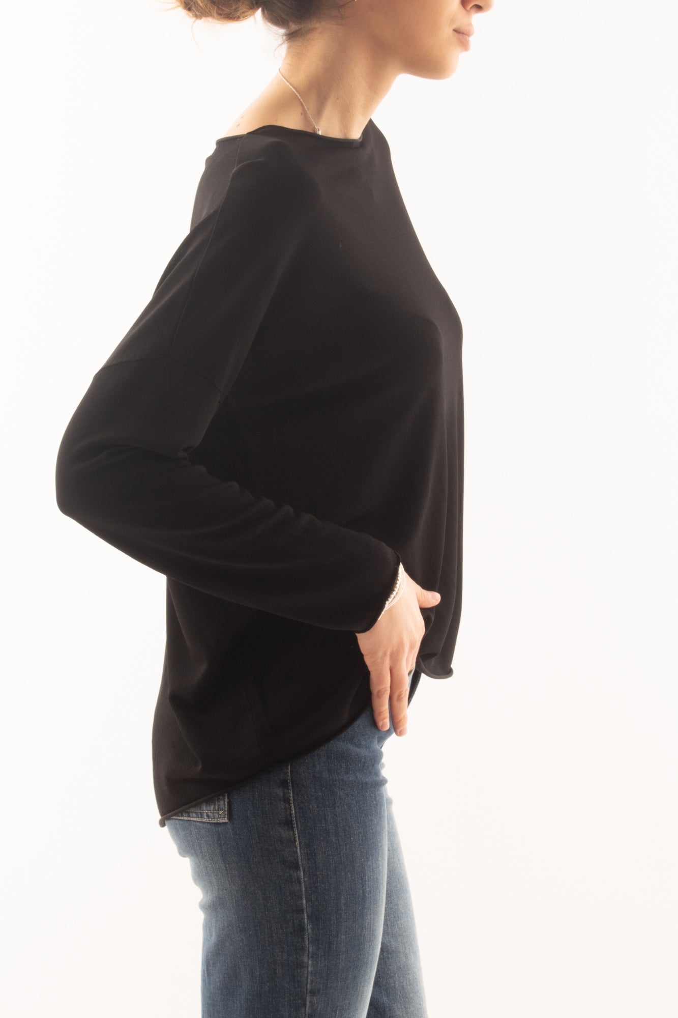 Maglia lunga e morbida da Donna - Nero