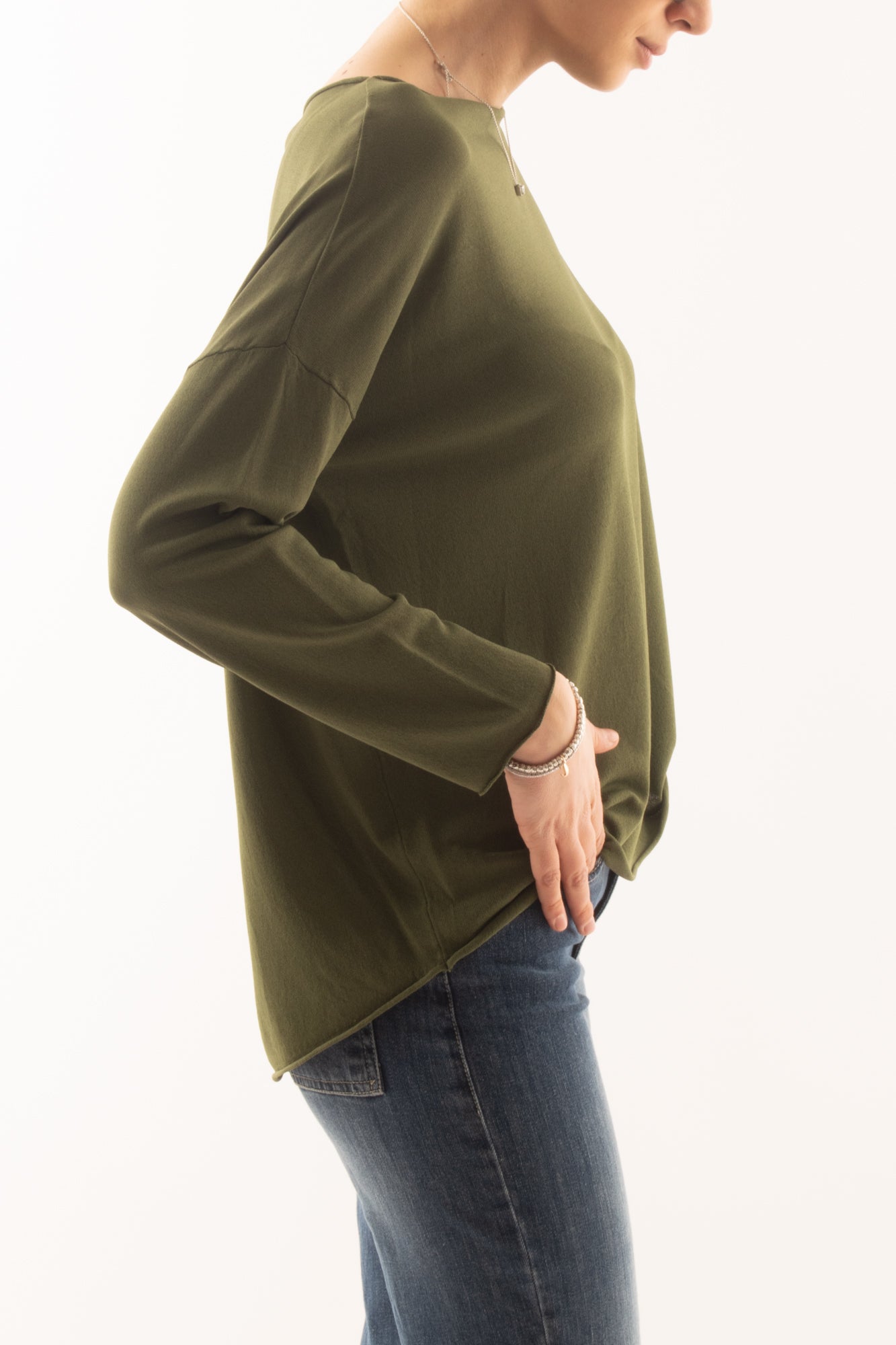 Maglia lunga e morbida da Donna - Verde