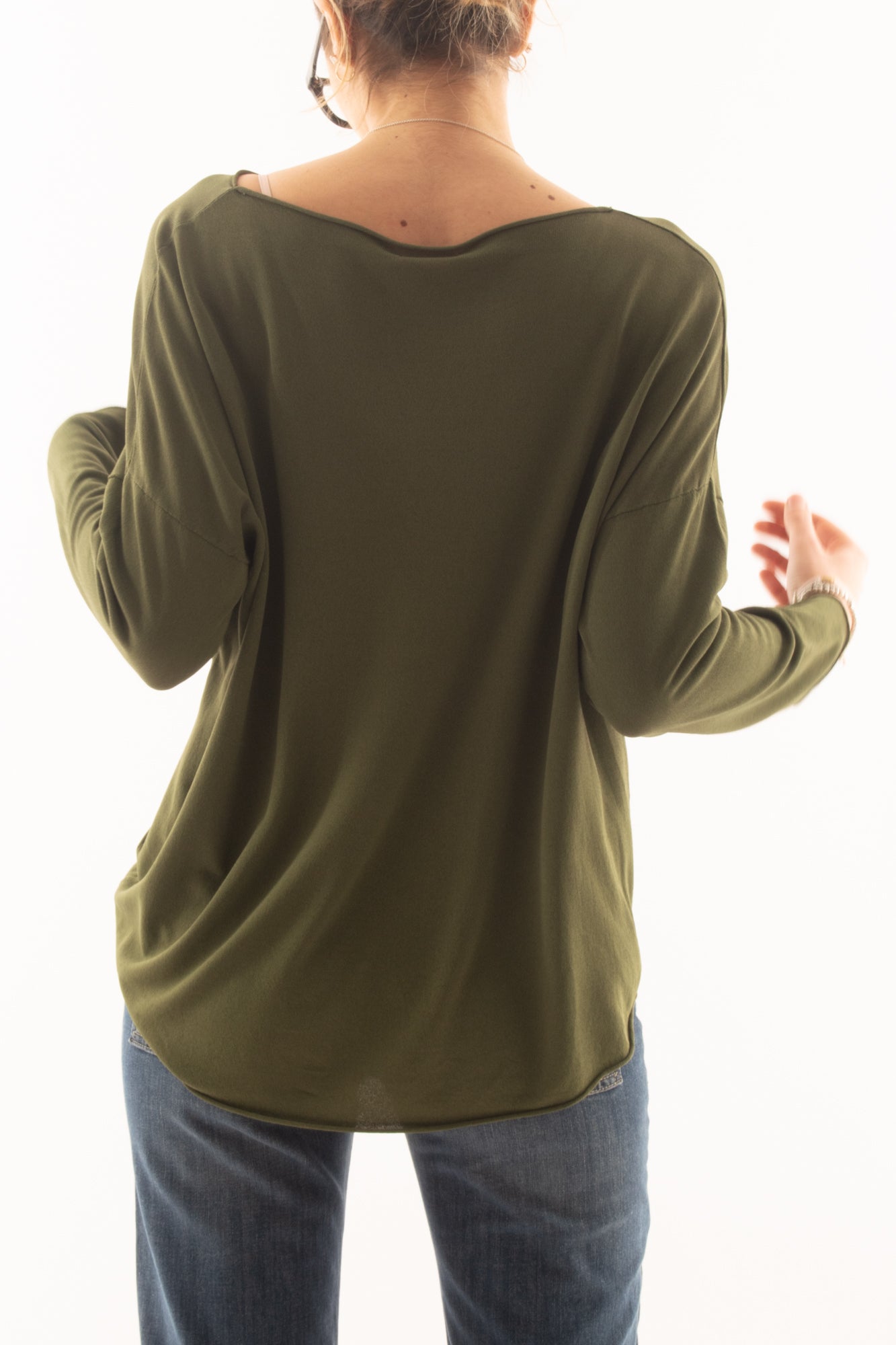 Maglia lunga e morbida da Donna - Verde