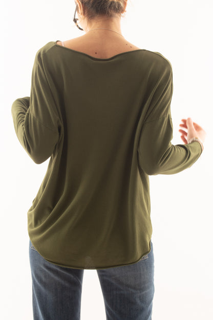 Maglia lunga e morbida da Donna - Verde