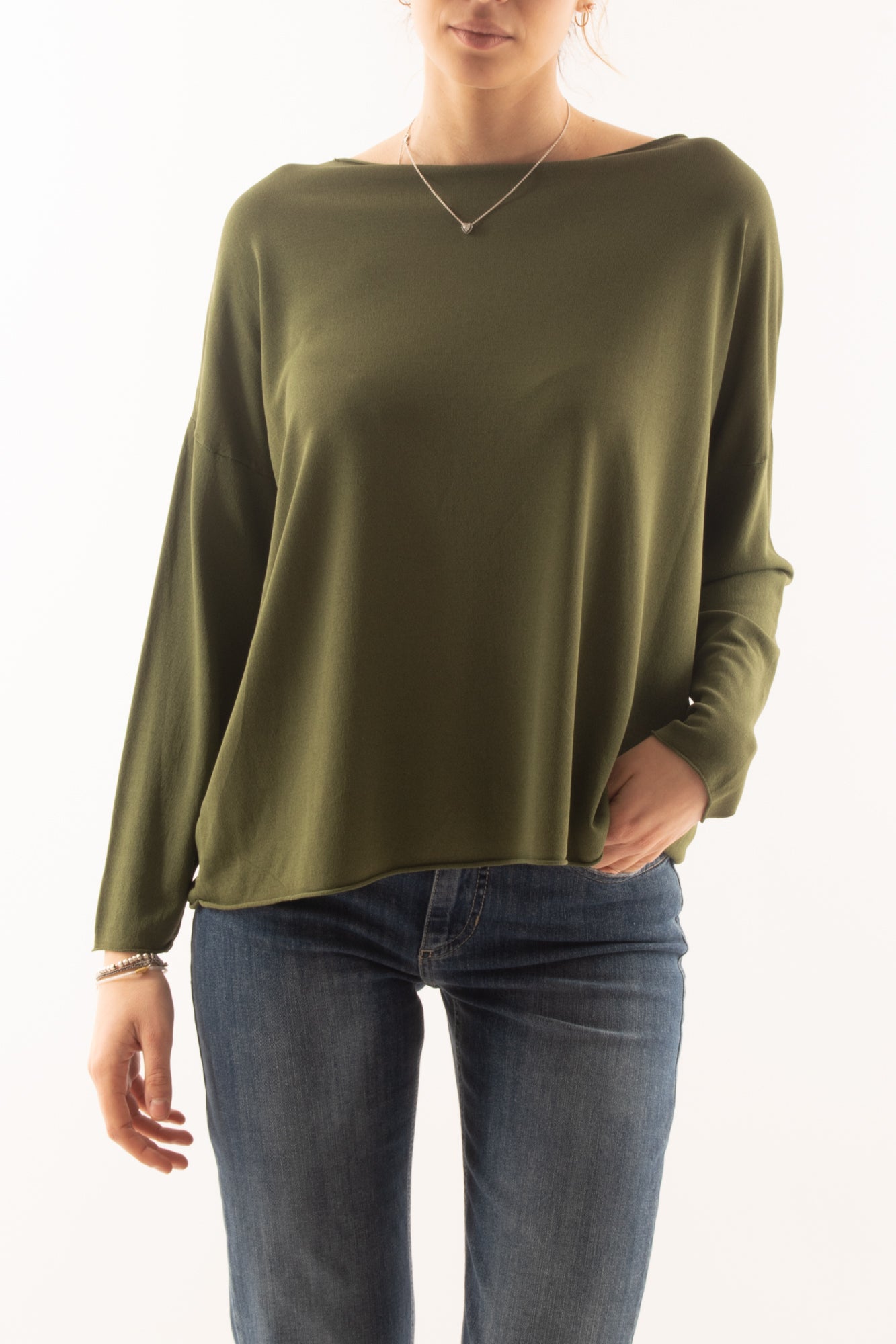 Maglia lunga e morbida da Donna - Verde