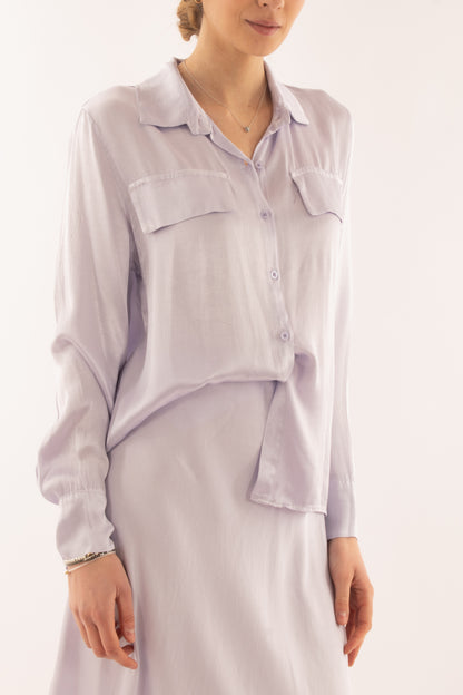 Camicia con tasche da Donna Metoo - Lilla