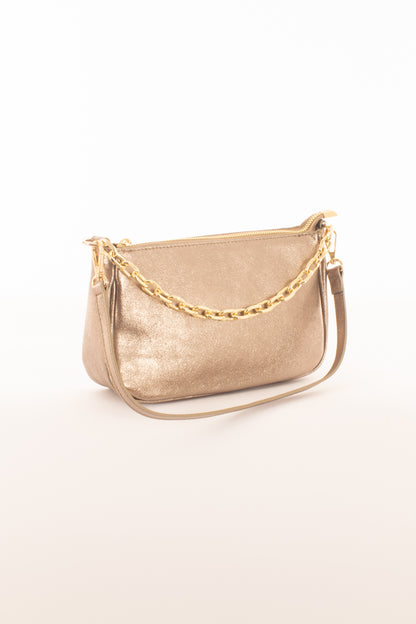 Borsa con catenella da Donna Metoo . Oro