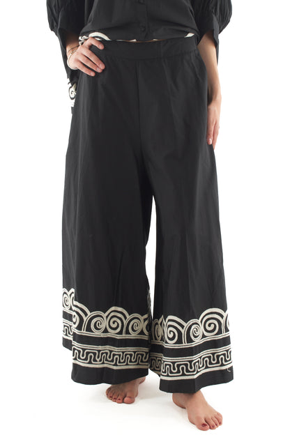 Pantaloni con ricami da Donna Metto - Nero