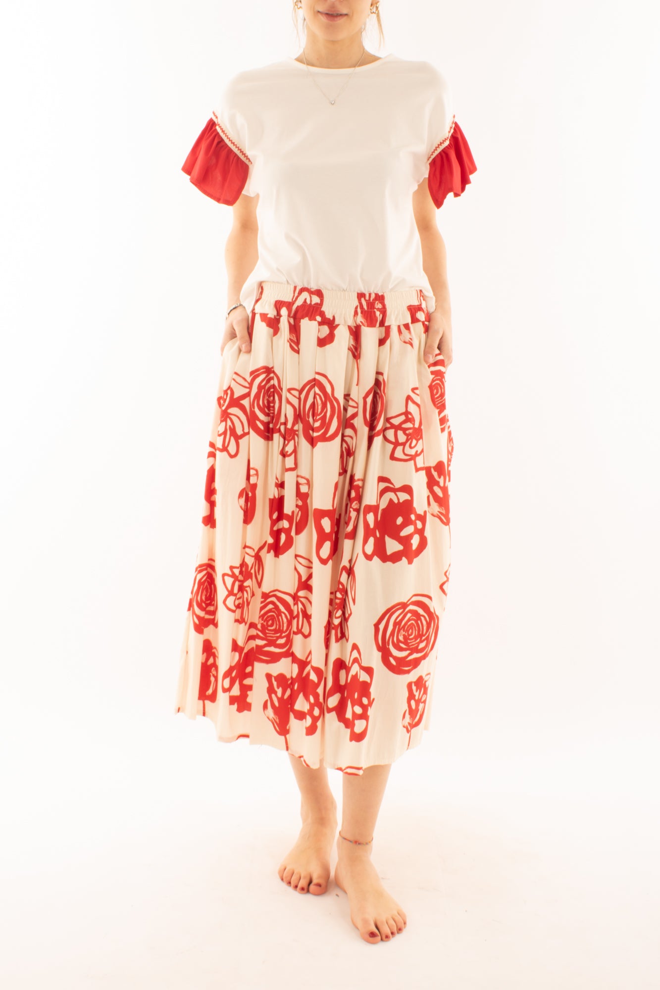 Gonna lunga svasata da Donna Metoo - Rosso