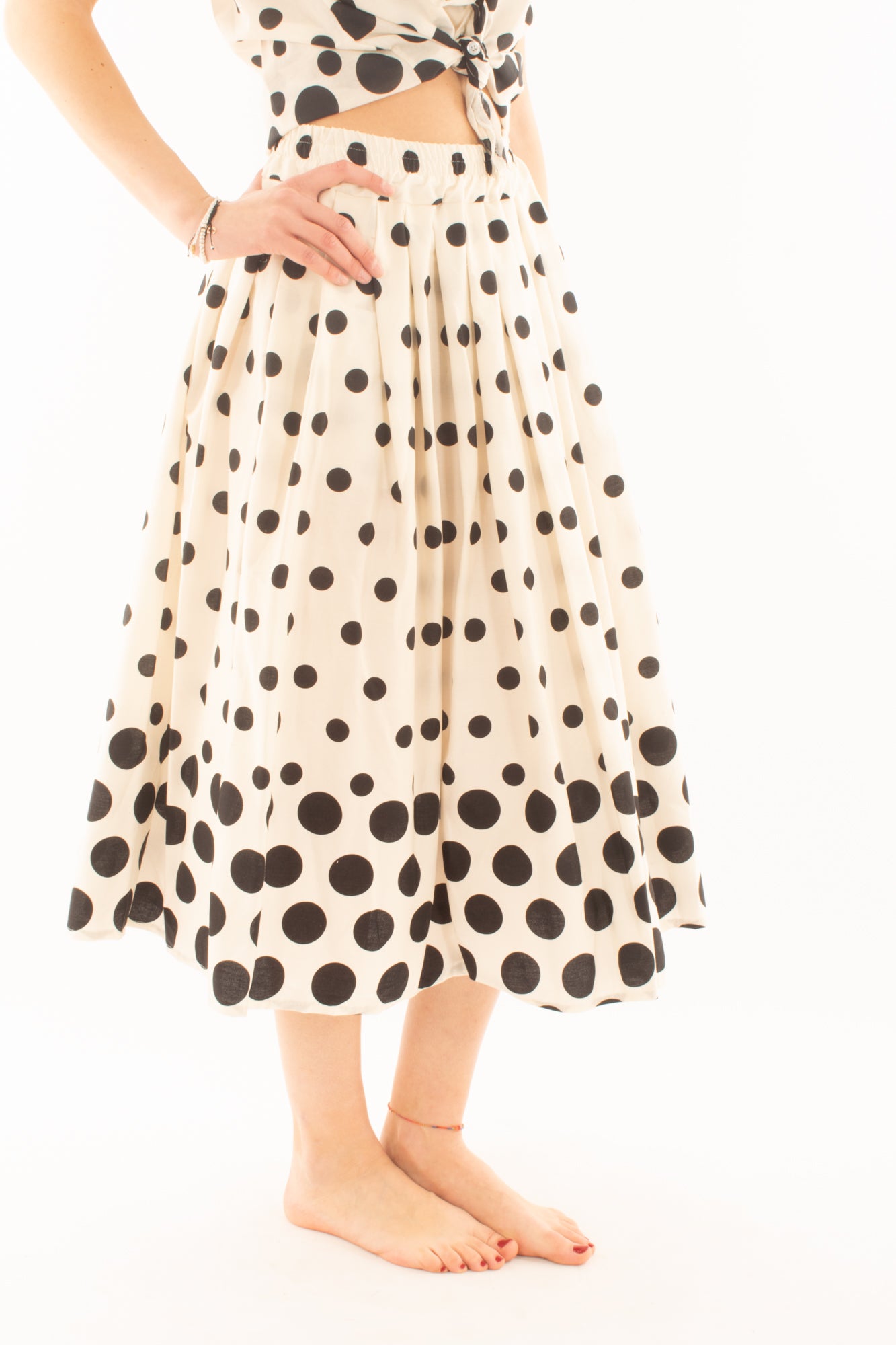 Gonna lunga svasata a pois da Donna Metoo - Burro