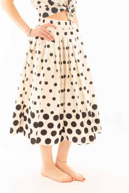 Gonna lunga svasata a pois da Donna Metoo - Burro