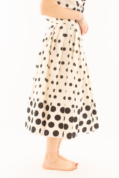 Gonna lunga svasata a pois da Donna Metoo - Burro