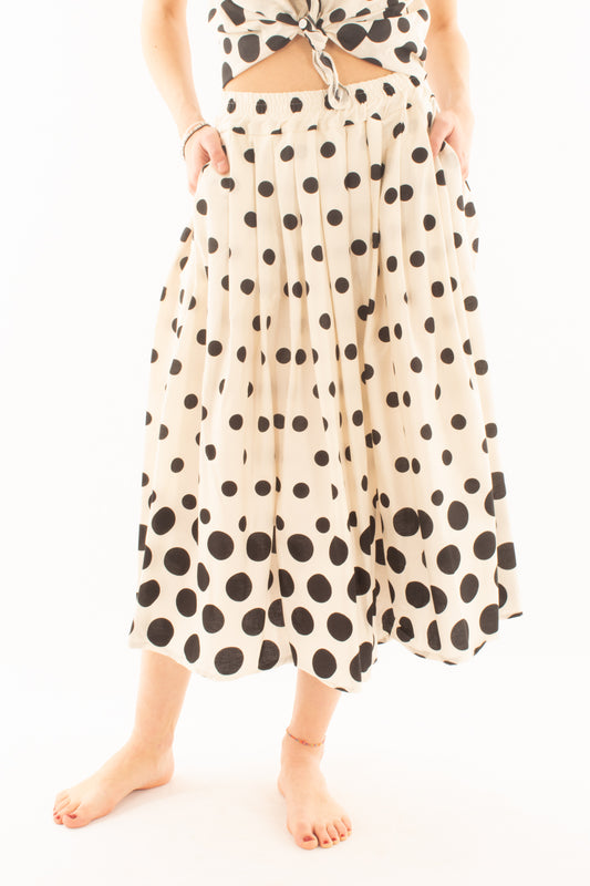 Gonna lunga svasata a pois da Donna Metoo - Burro