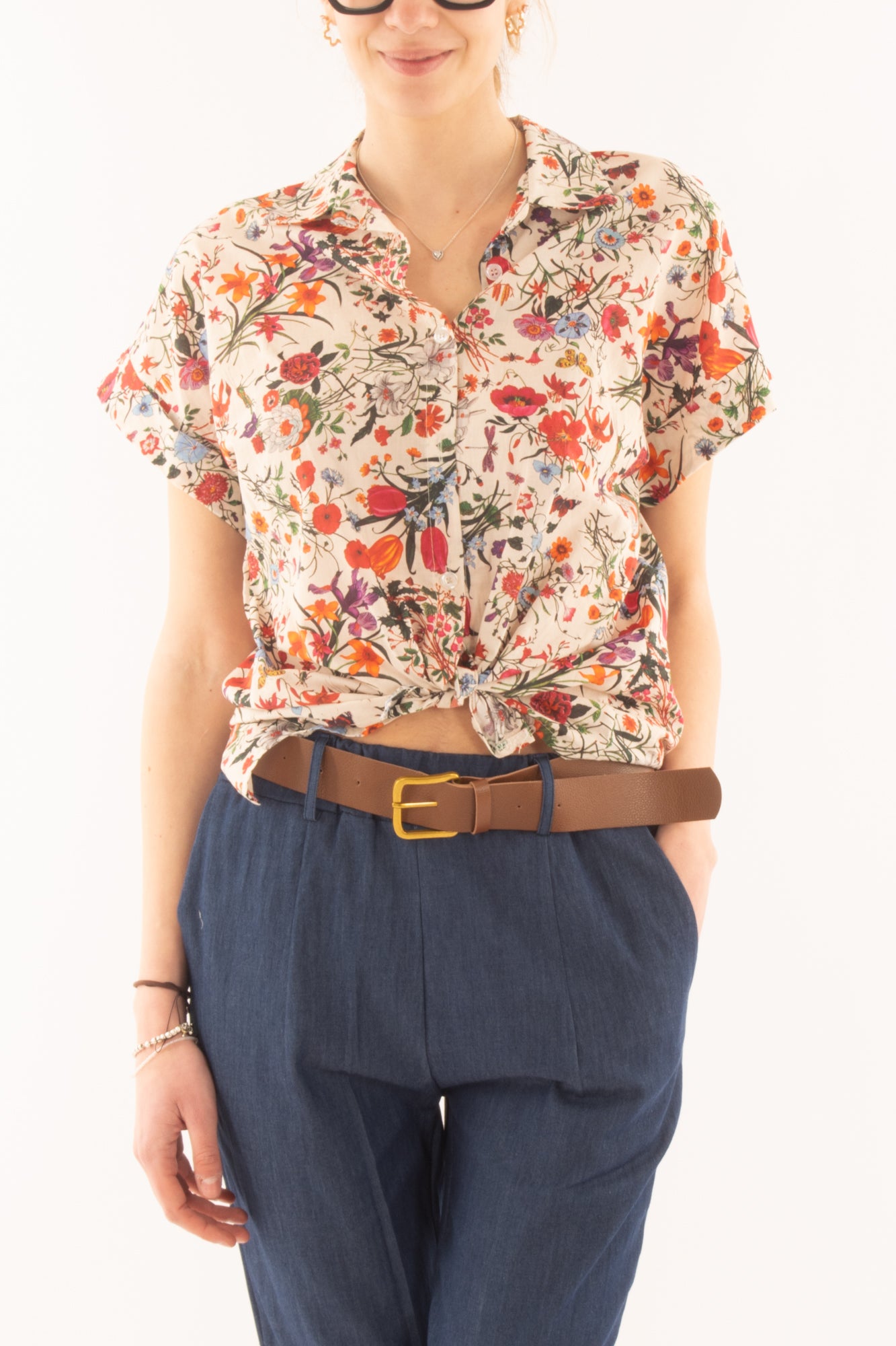 Camicia floreale da Donna Metoo - Bianco