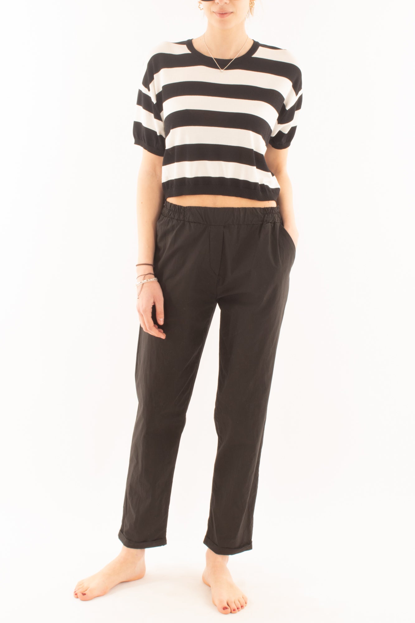 Pantalone con elastico da Donna Metoo - Nero